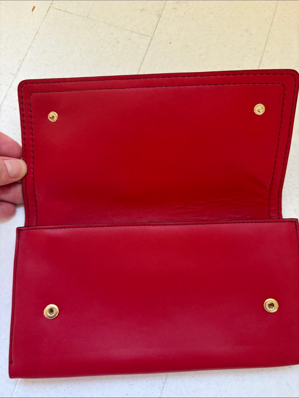 Shinola Red Leather Fold Wallet - Picture 3 of 7